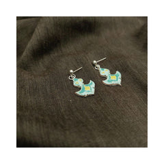 Slimi Silver & Copper Earrings with Enemal