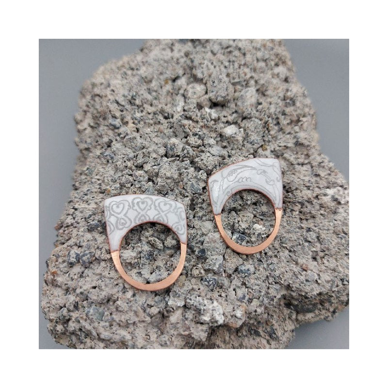 Graphite painted Enemal Copper ring