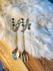 Handmade decor calligraphy fork & spoon