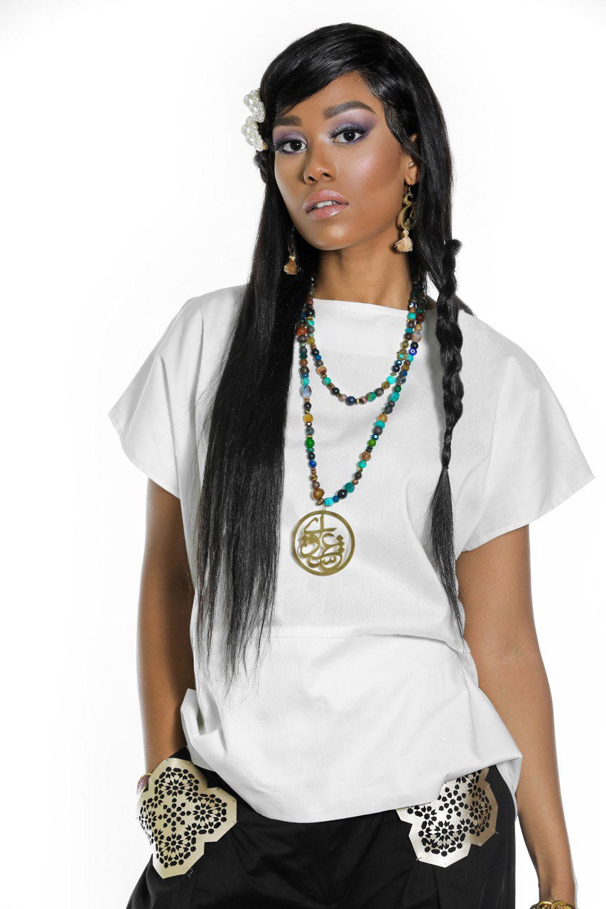 Handmade shirt with laser cut piece on back