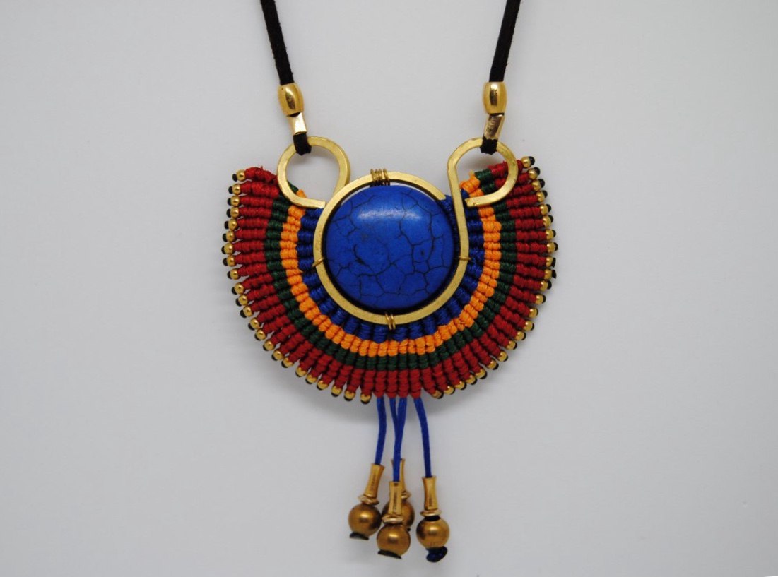 Handmade long necklace and matching earrings