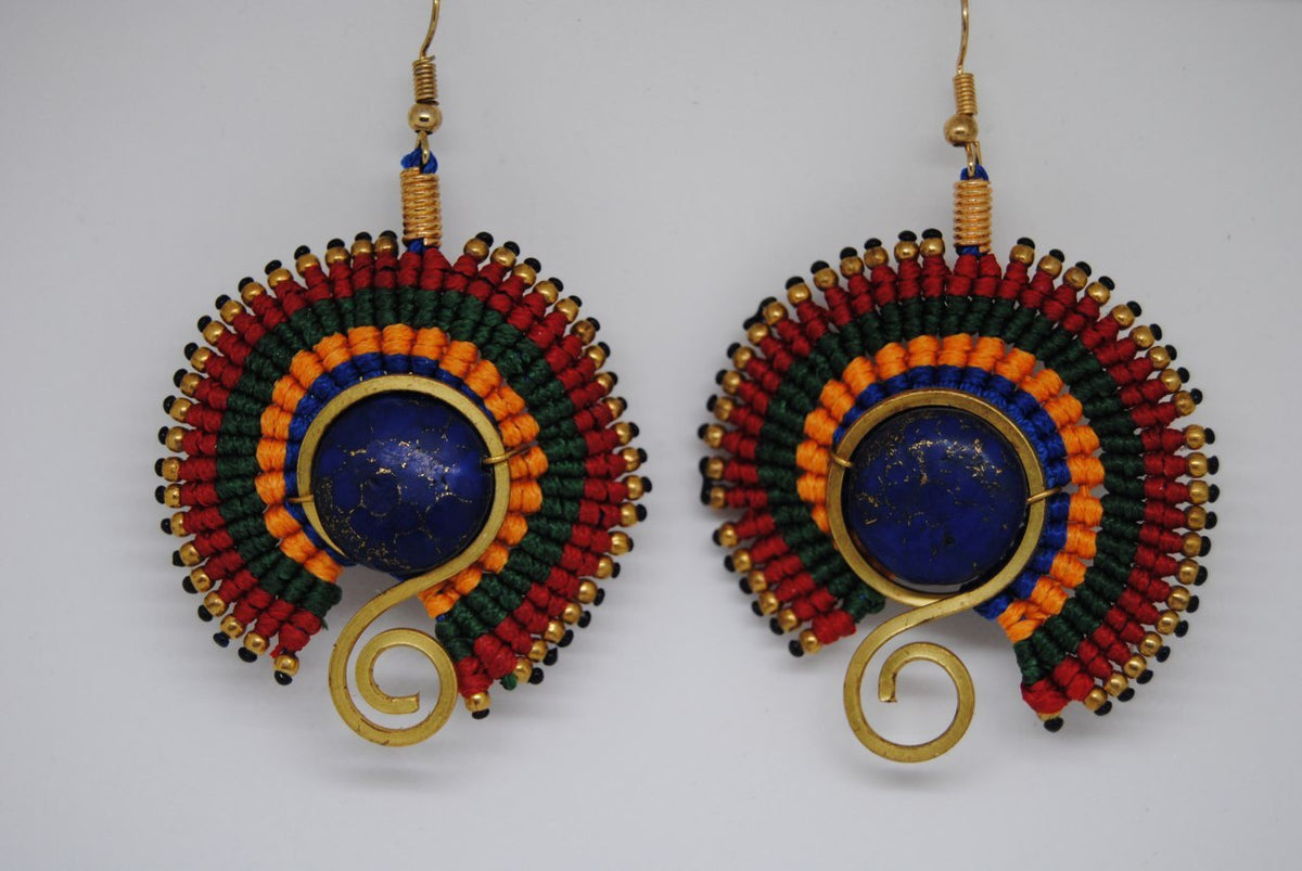 Handmade long necklace and matching earrings