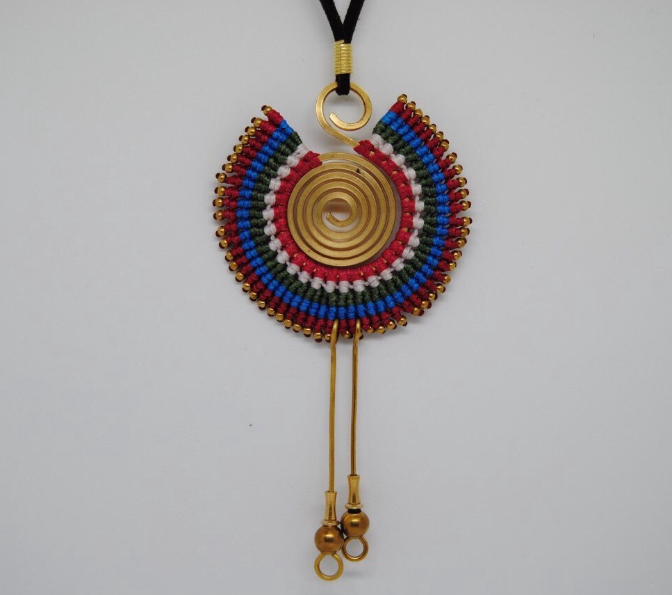 Handmade long necklace and matching earrings