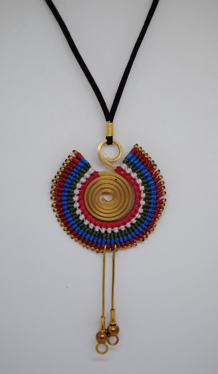 Handmade long necklace and matching earrings