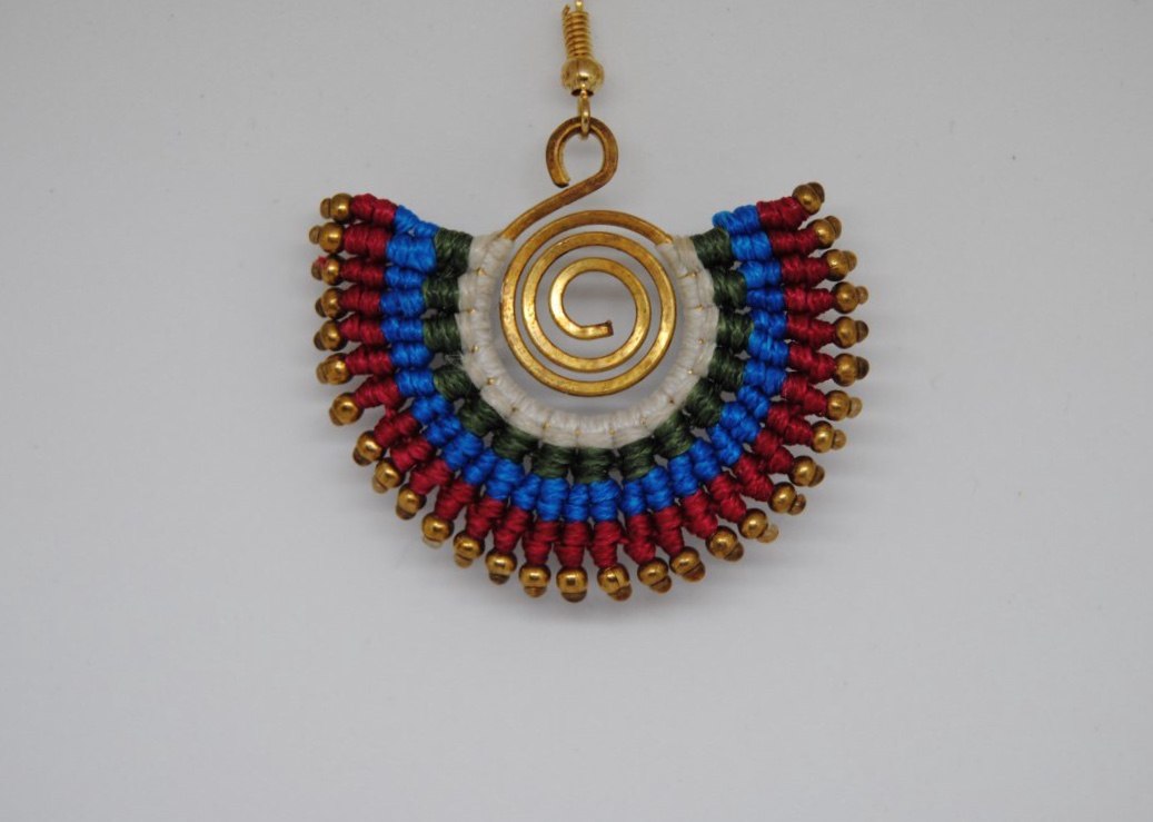 Handmade long necklace and matching earrings